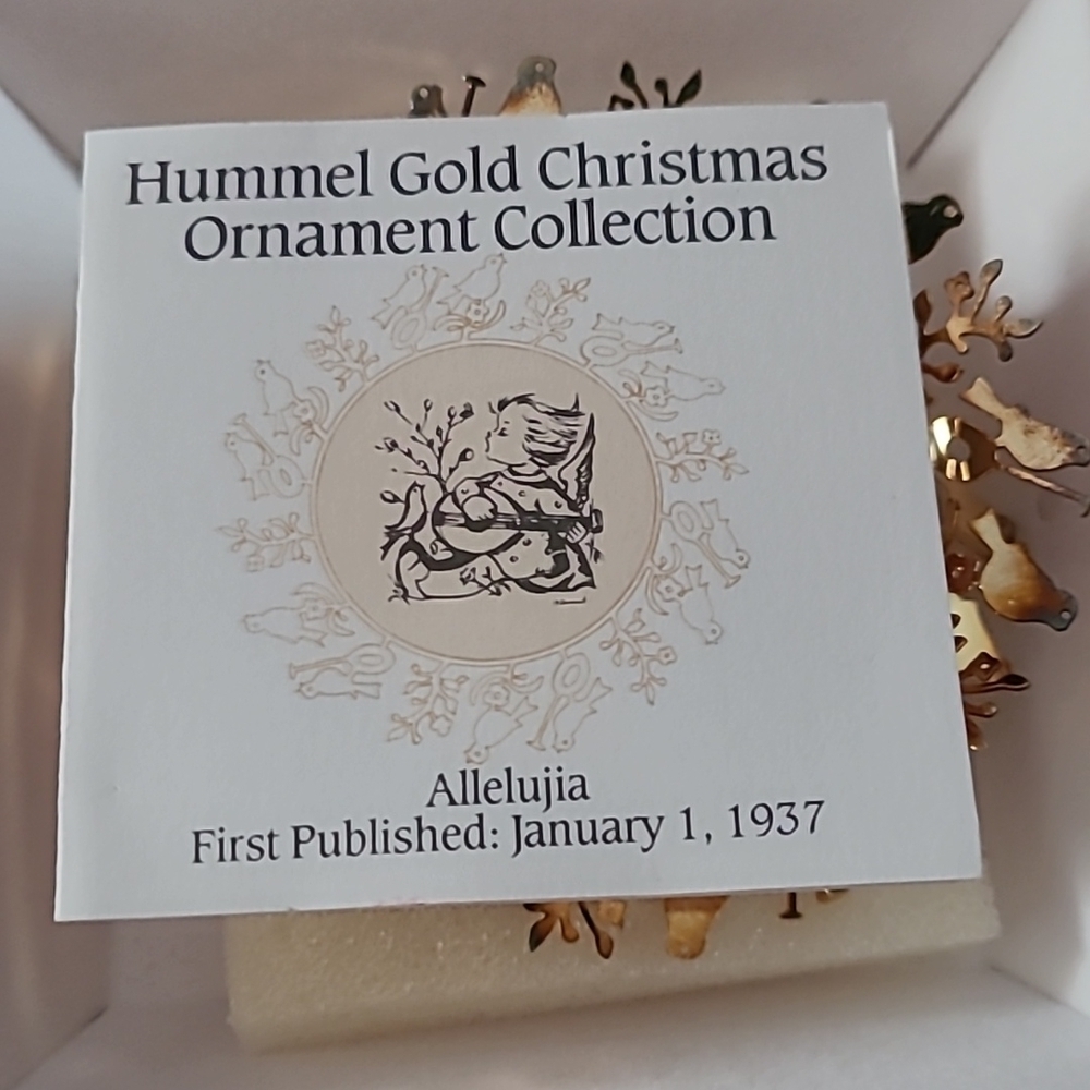 Vintage 1988 Hummel 24kt  Gold  finish Christmas ornaments collection Bundled 4 - Picture 5 of 10